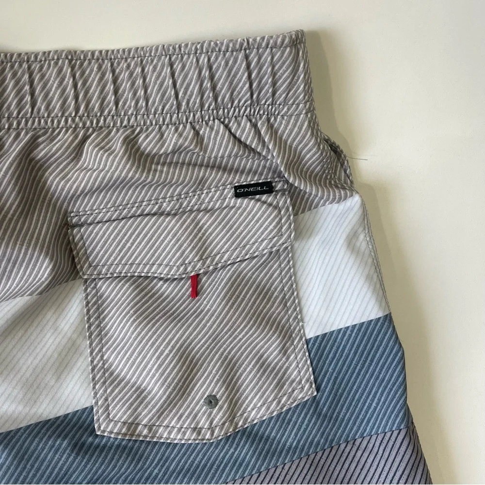 O’Neill Hyperfreak Swim Trunks Gray Blue Size Large